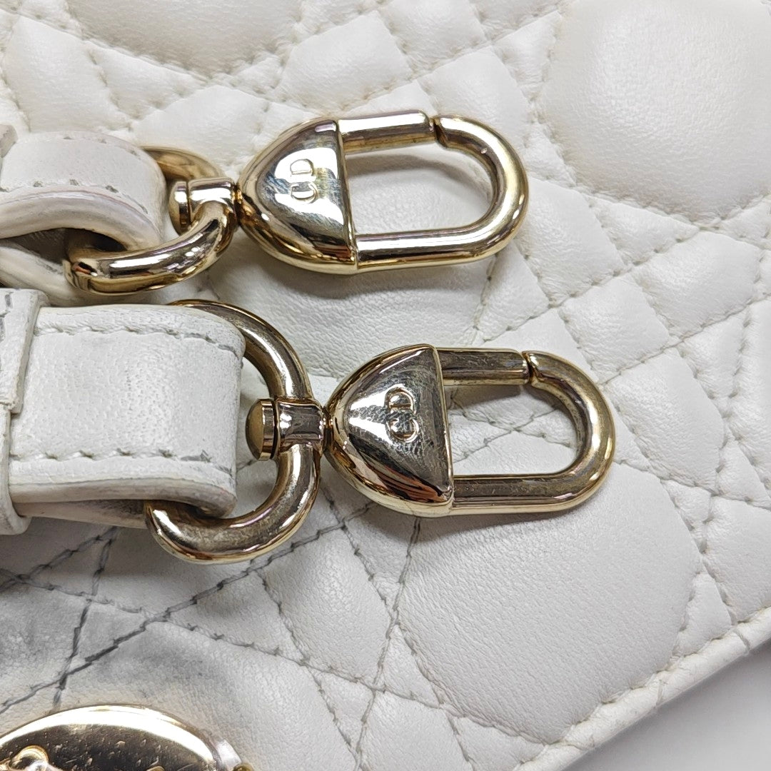 Lady Dior Cannage Lambskin White