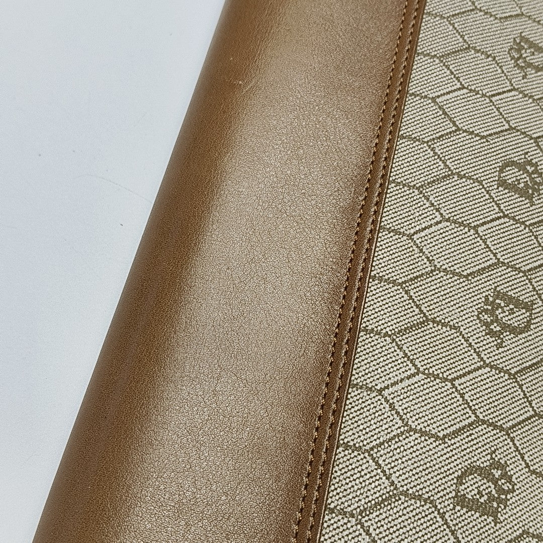 Oblique Coated Canvas Shoulder Bag Beige