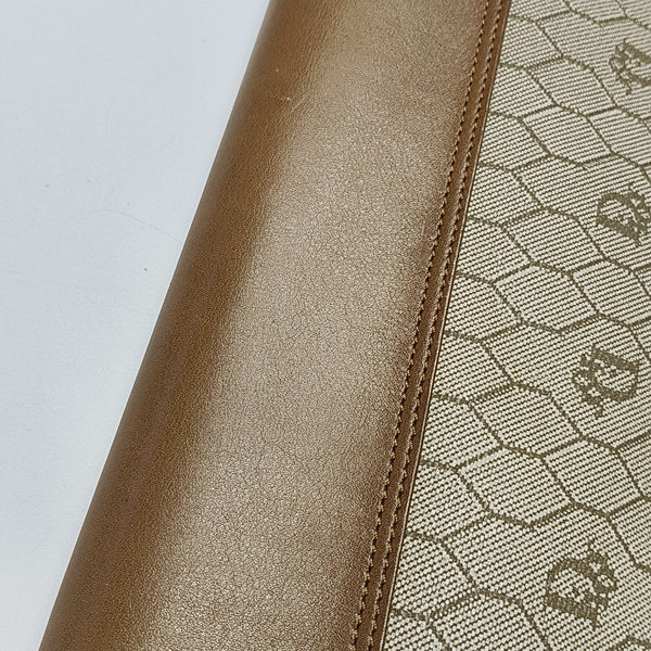 Oblique Coated Canvas Shoulder Bag Beige