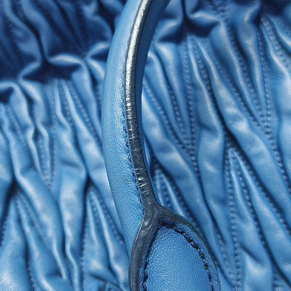 Quilted Lambskin Tote Bag Blue