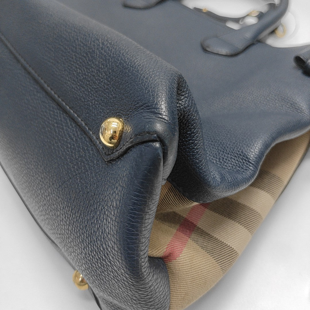 The Banner Large Calfskin Blue