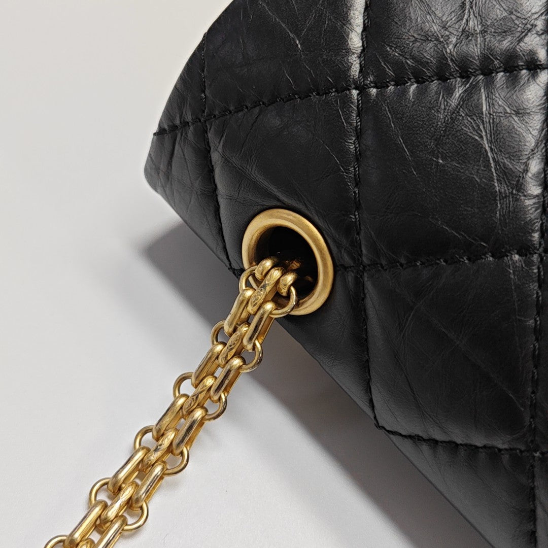 2.55 Maxi Quilted Calfskin Black