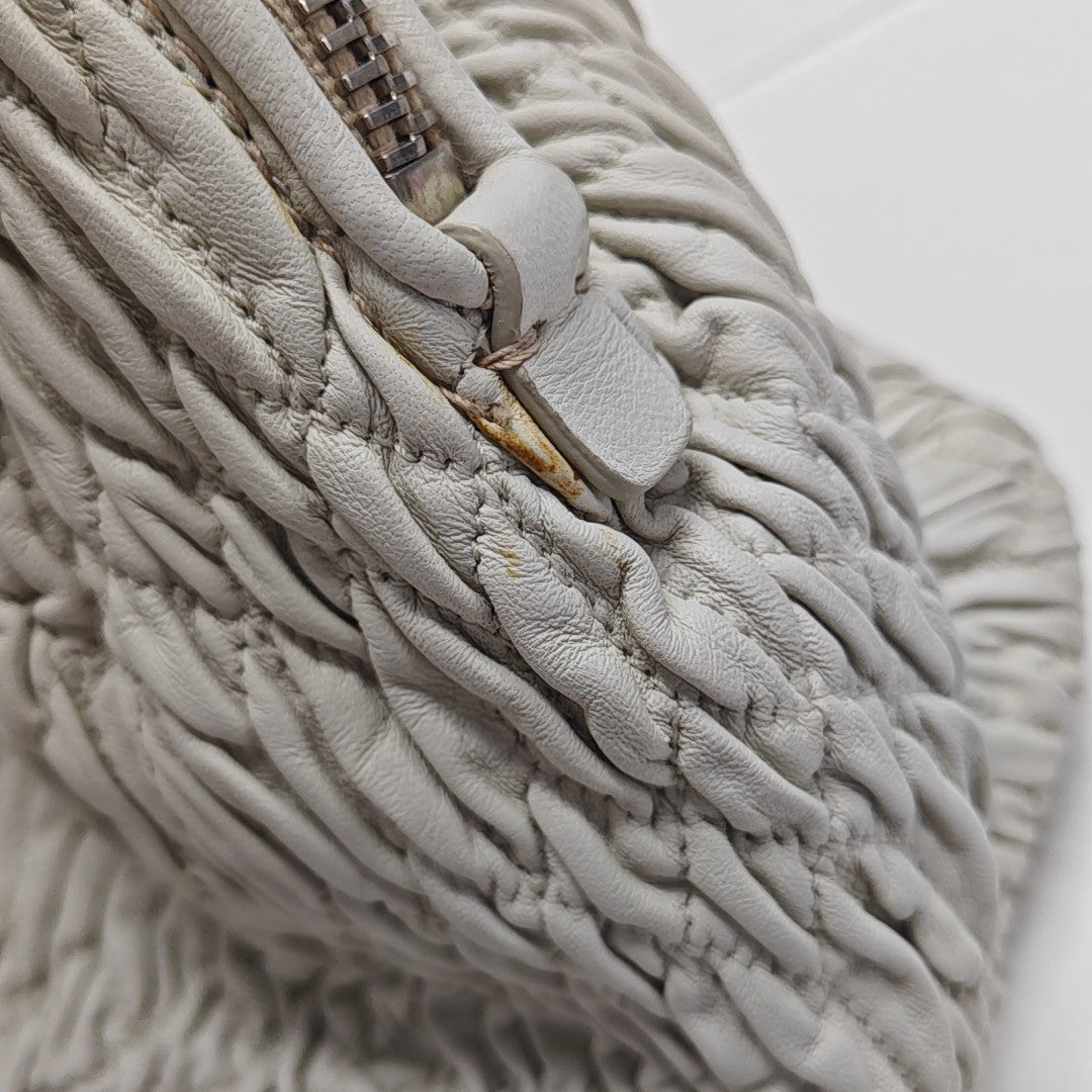 Avenue Quilted Lambskin White
