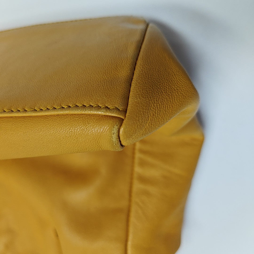 Calfskin Top Handle Bag Yellow