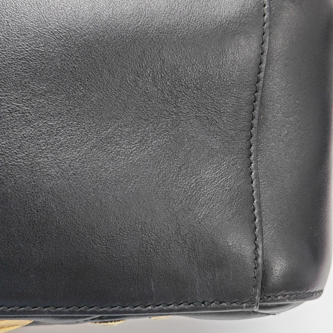 Quilted Calfskin Backpack Black