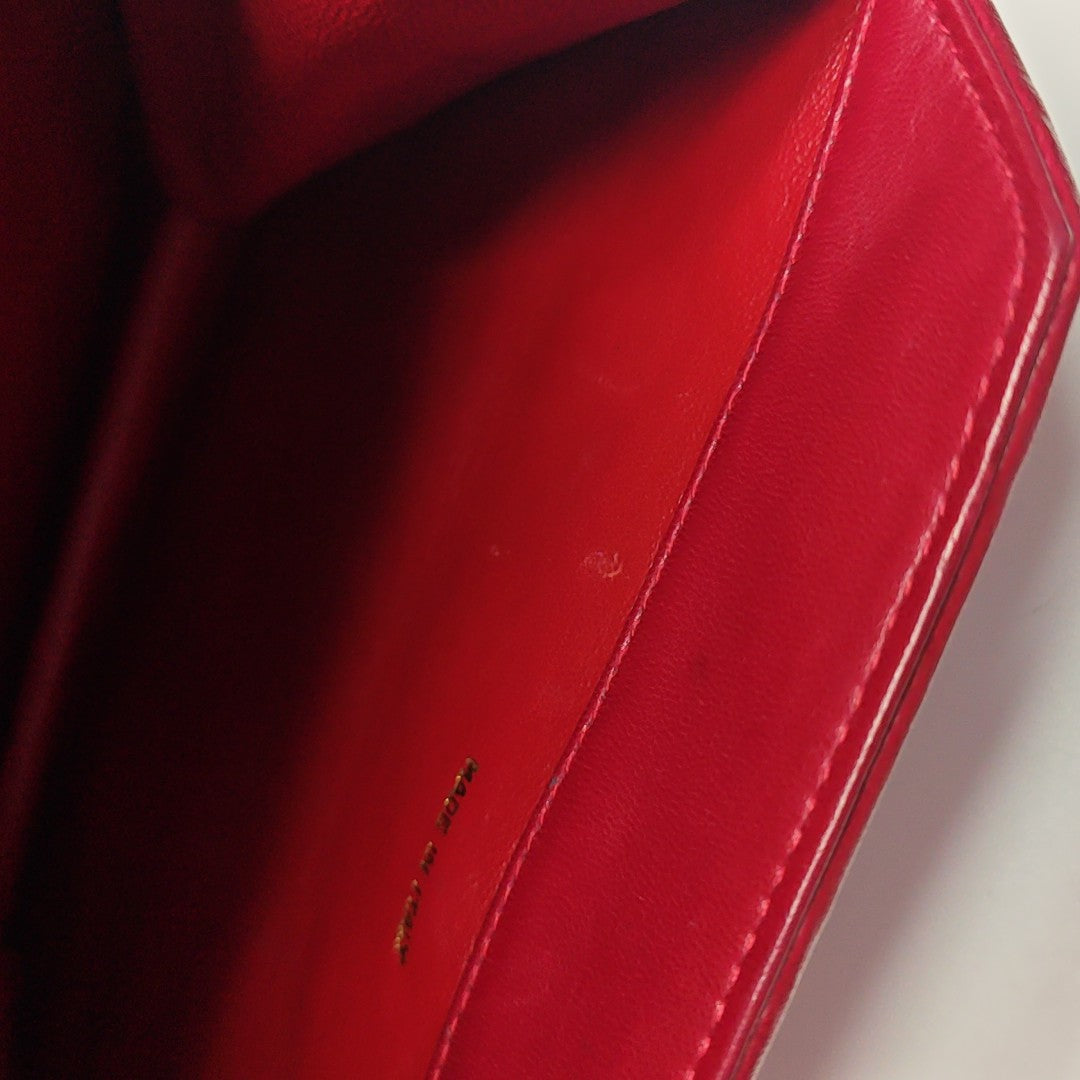 Quilted Lambskin Shoulder Bag Red