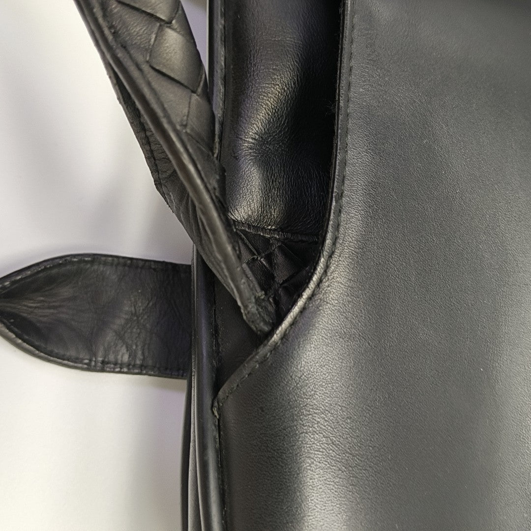 Calfskin Top Handle Bag Black
