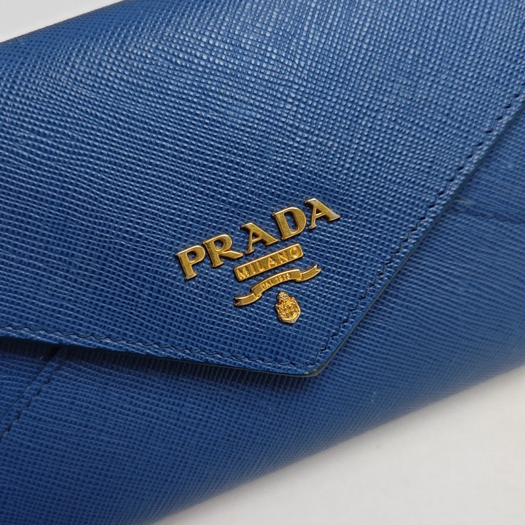 Envelope Wallet Saffiano Calfskin Blue