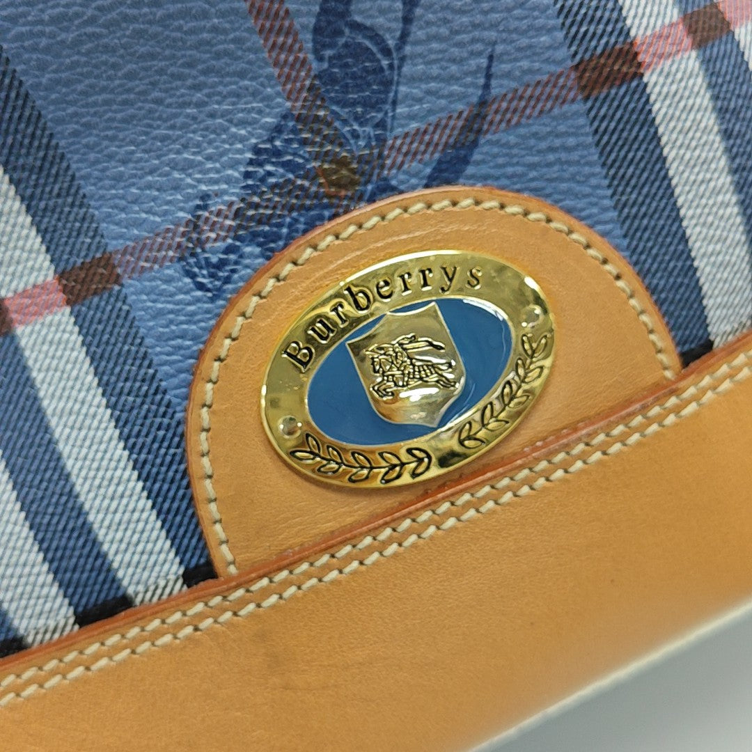 Coated Canvas Shoulder Bag Blue