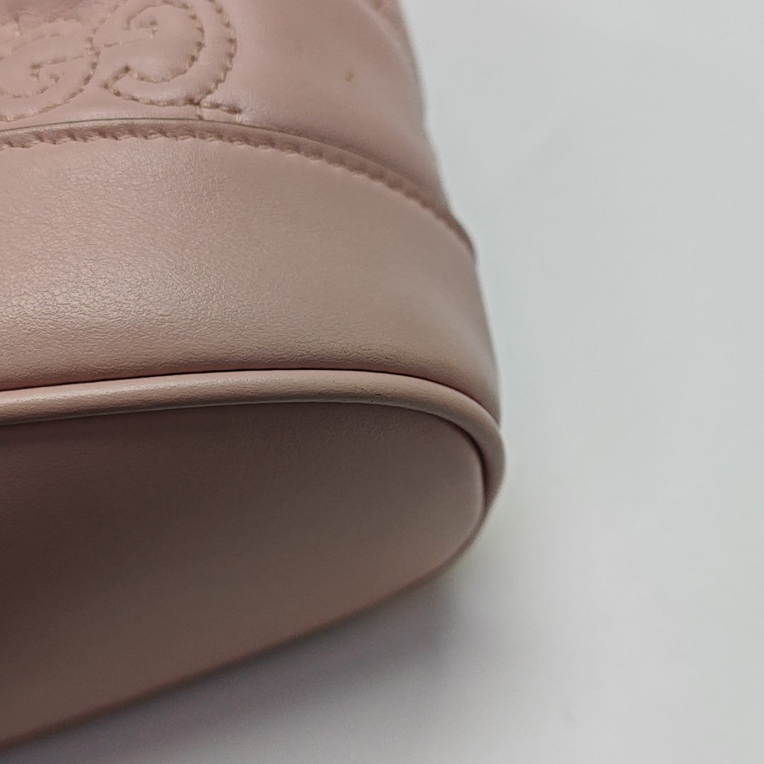 Monogram Calfskin Shoulder Bag Pink