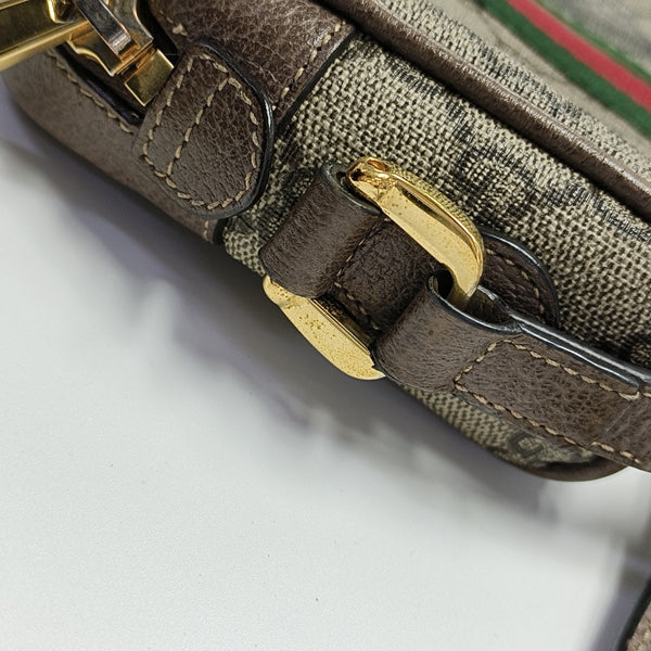 Ophidia Mini Monogram Coated Canvas Beige