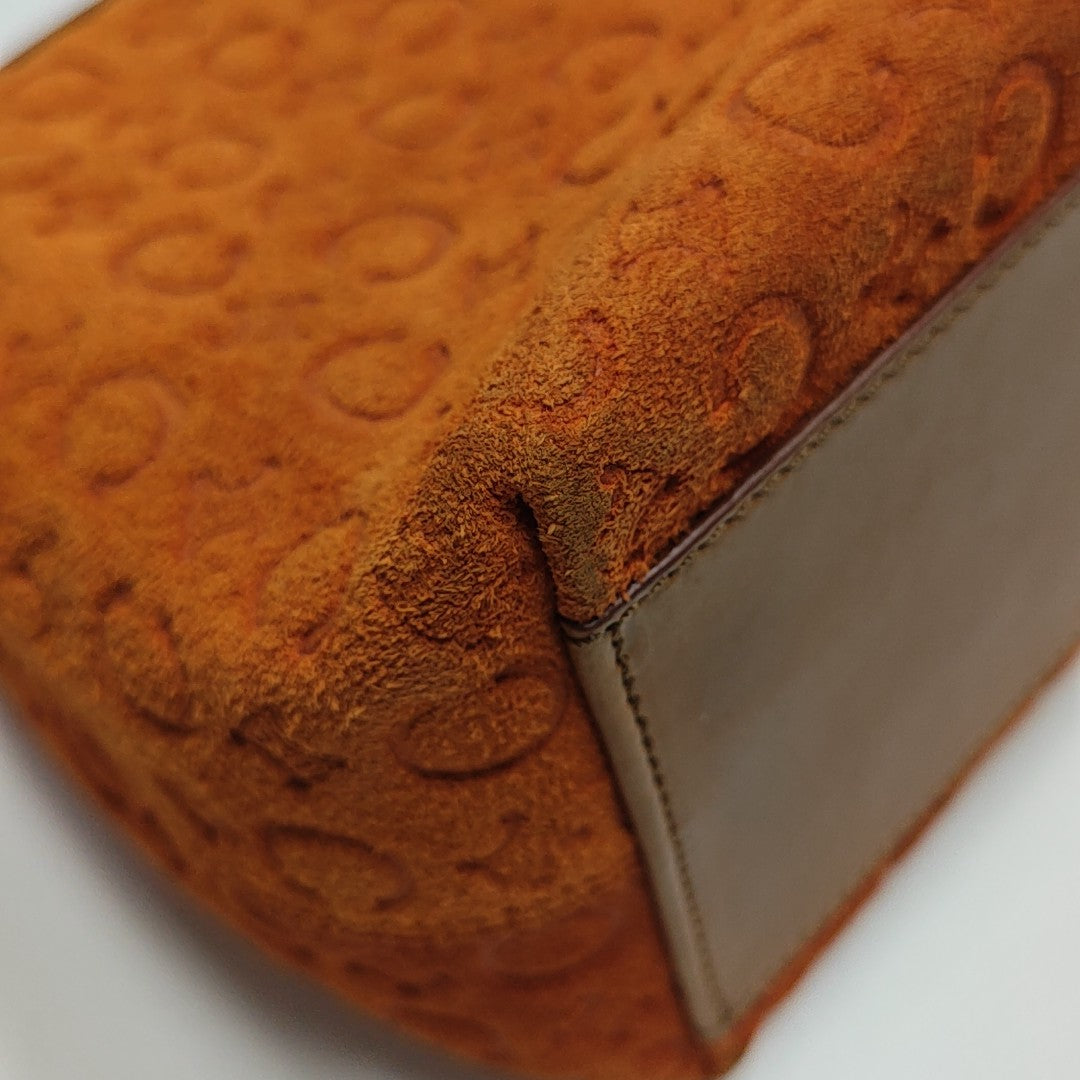 Suede Top Handle Bag Orange