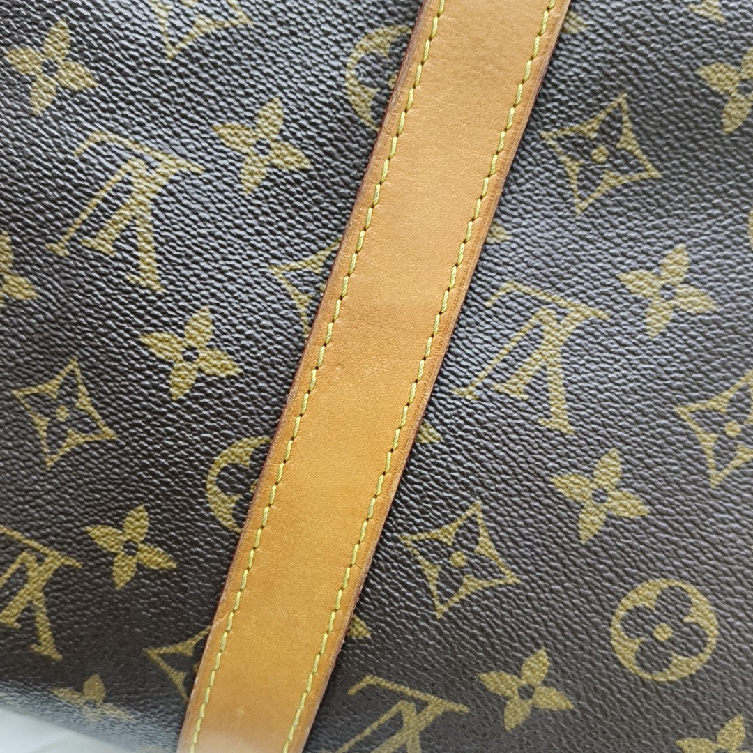 KEEPALL 50 Monogram Coated Canvas Brown