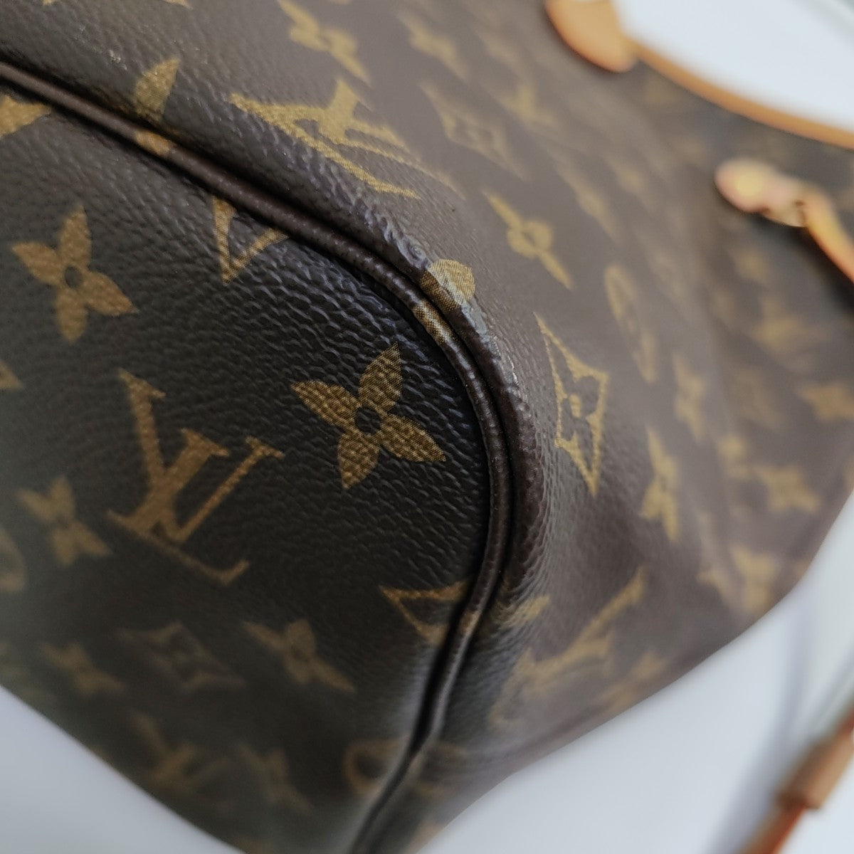 NEVERFULL MM Monogram Coated Canvas Brown