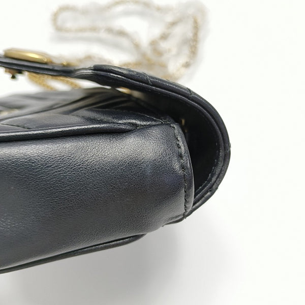 GG Marmont Mini Quilted Calfskin Black