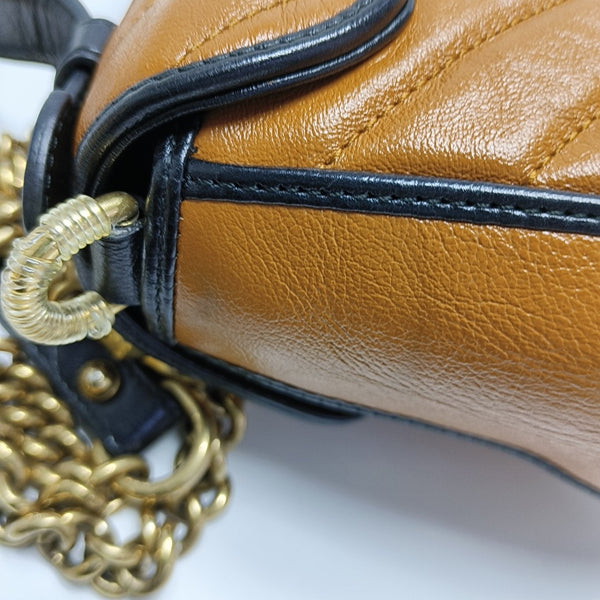 GG Marmont Mini Quilted Calfskin Brown