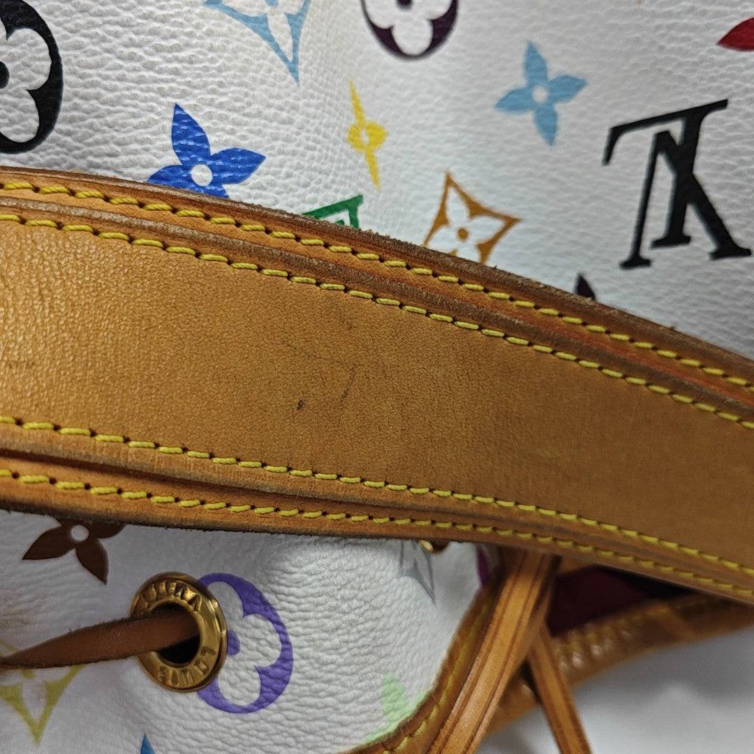 LV × TM NÉONOÉ MM Monogram Coated Canvas White