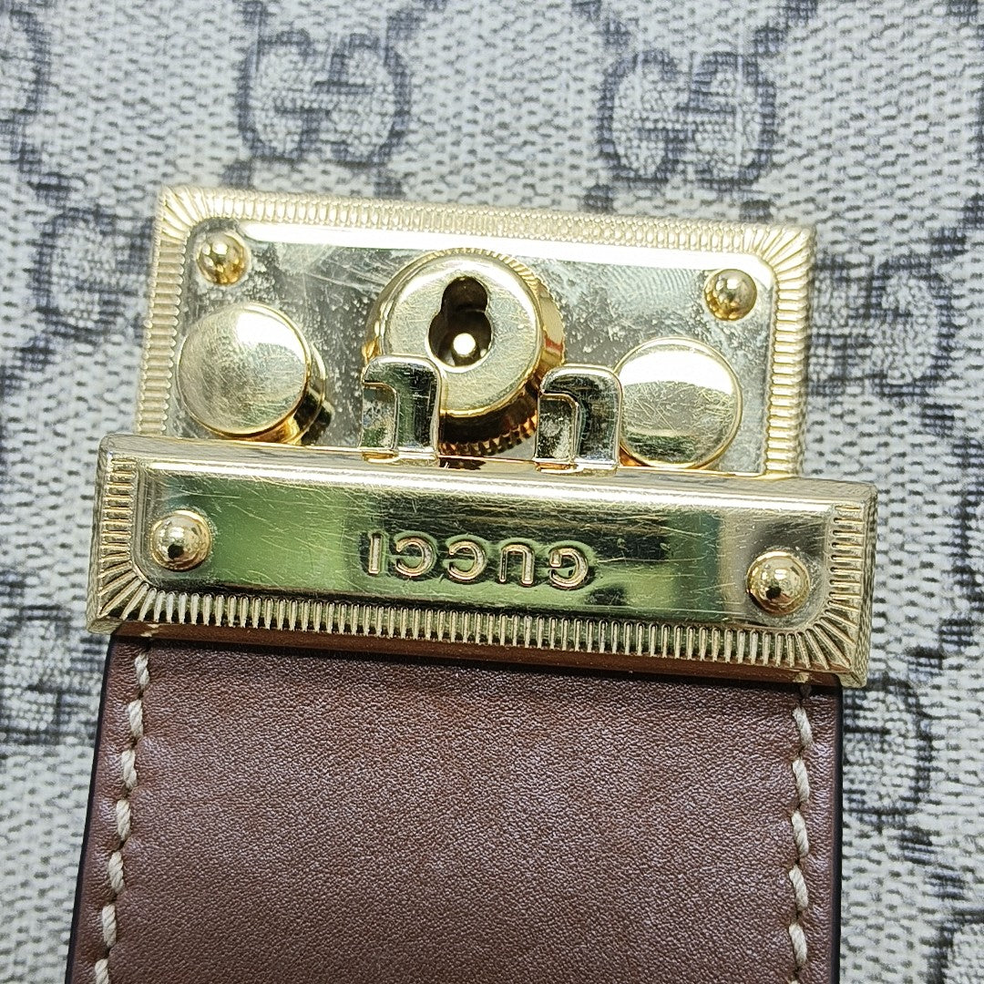 Padlock Medium Monogram Coated Canvas Beige