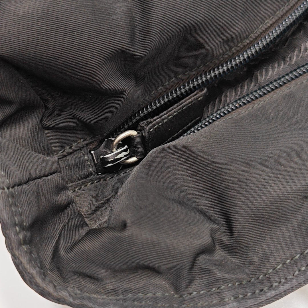 Nylon Top Handle Bag Black