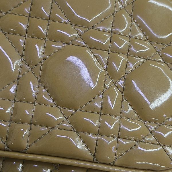 Lady Dior Piel Acolchada Charol Amarillo