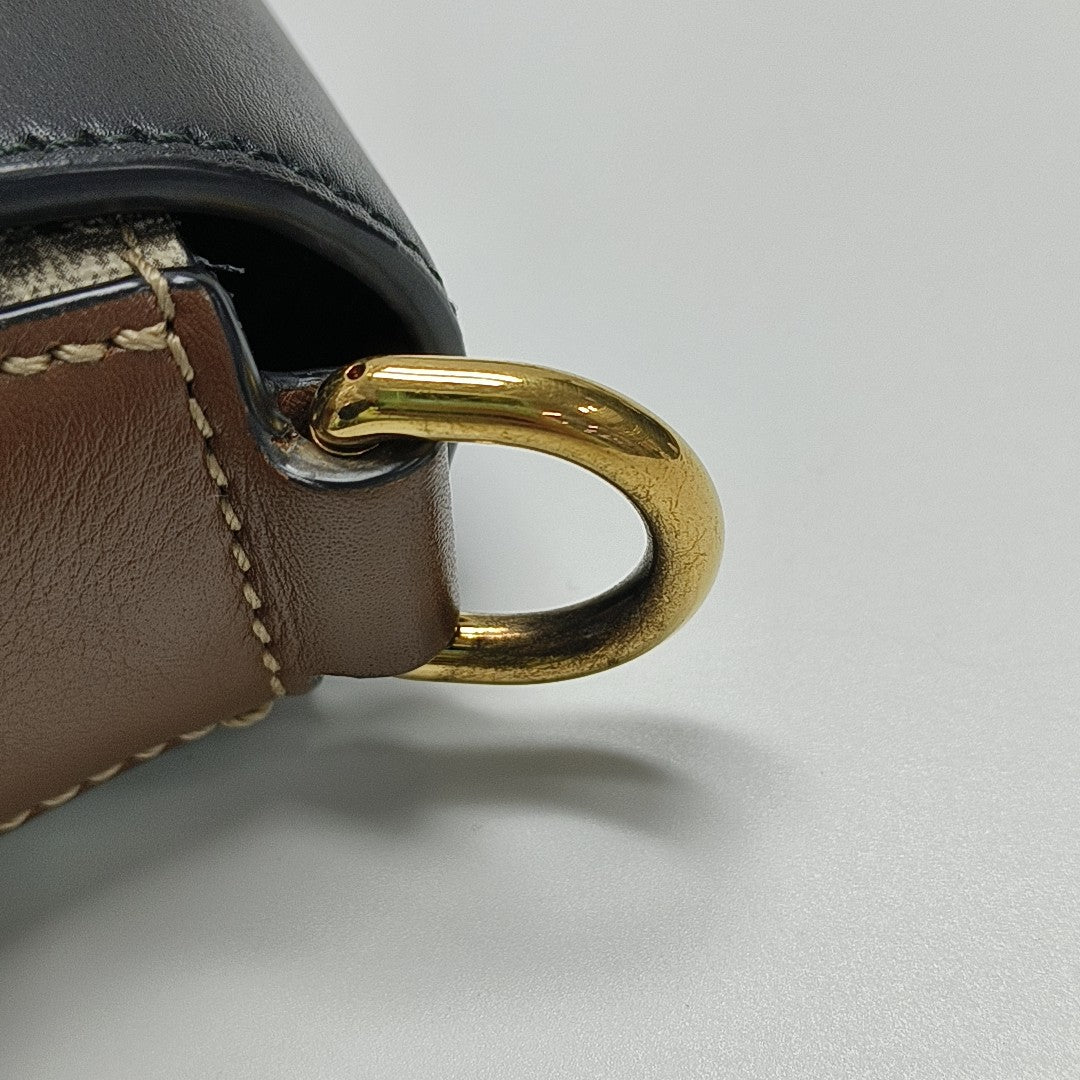 Padlock Medium Monogram Coated Canvas Beige