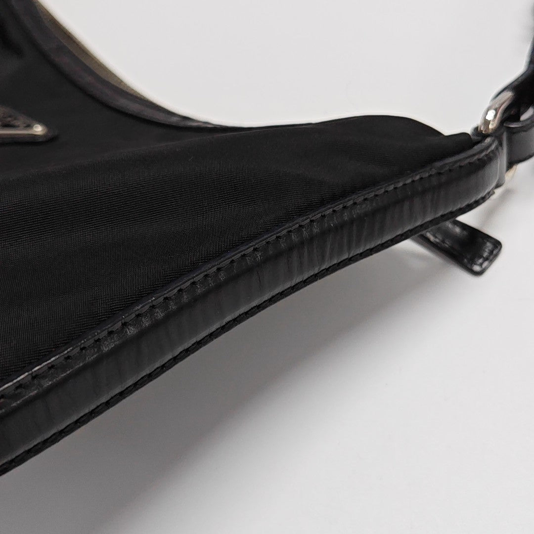 Nylon Top Handle Bag Black