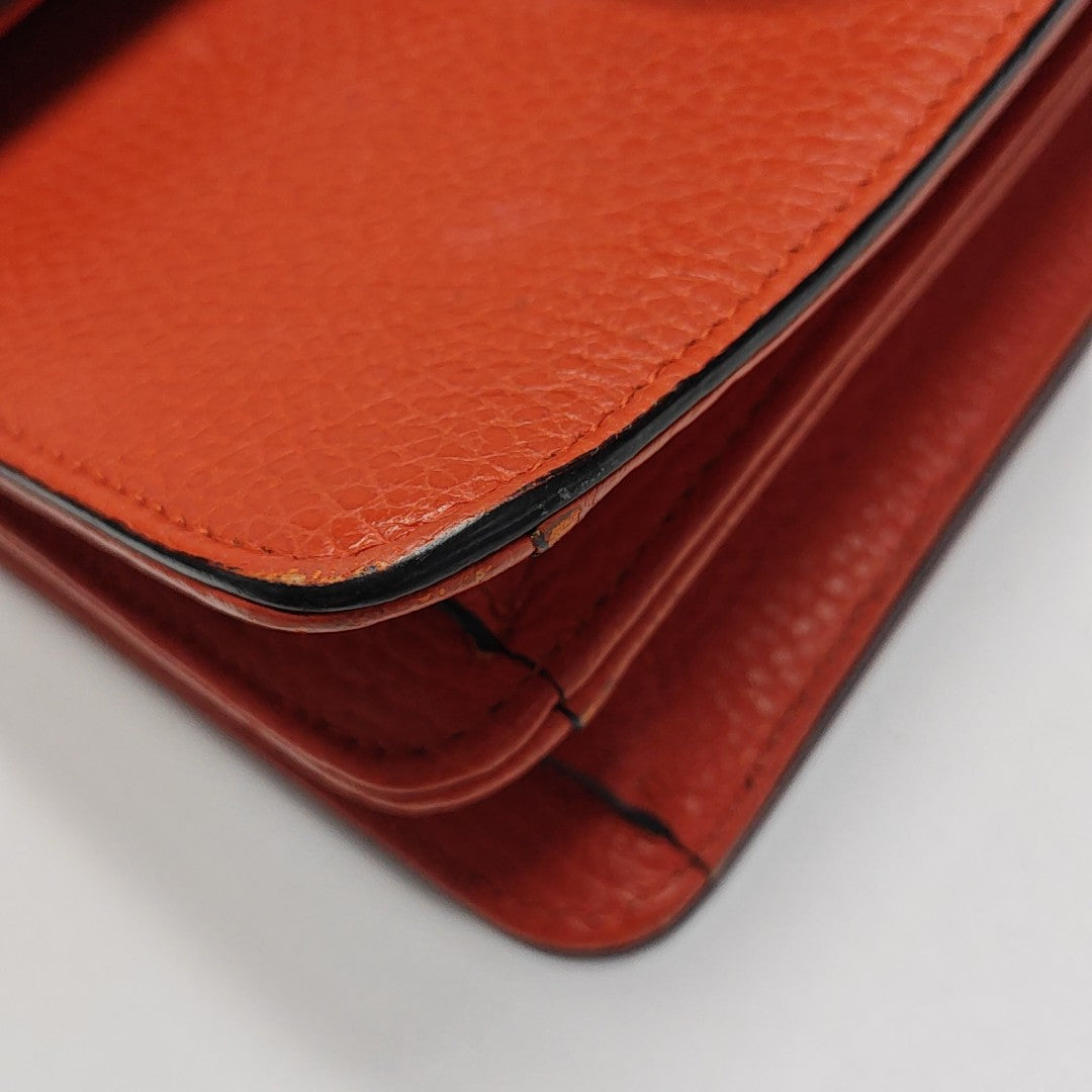 Interlocking G Small Calfskin Orange