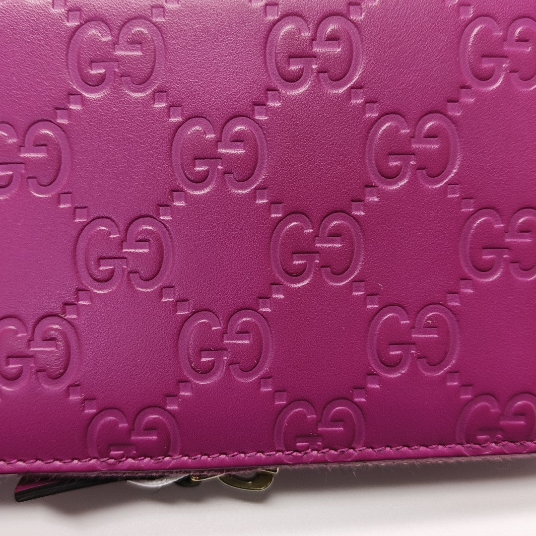 Signature Monogram Calfskin Red Wallet