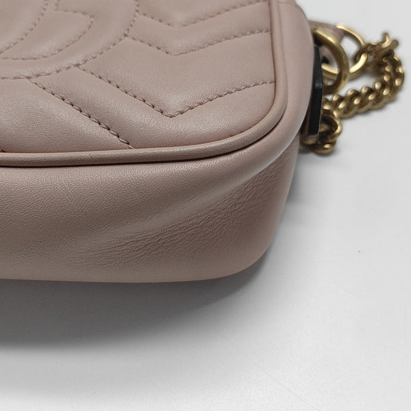 GG Marmont Mini Quilted Calfskin Pink
