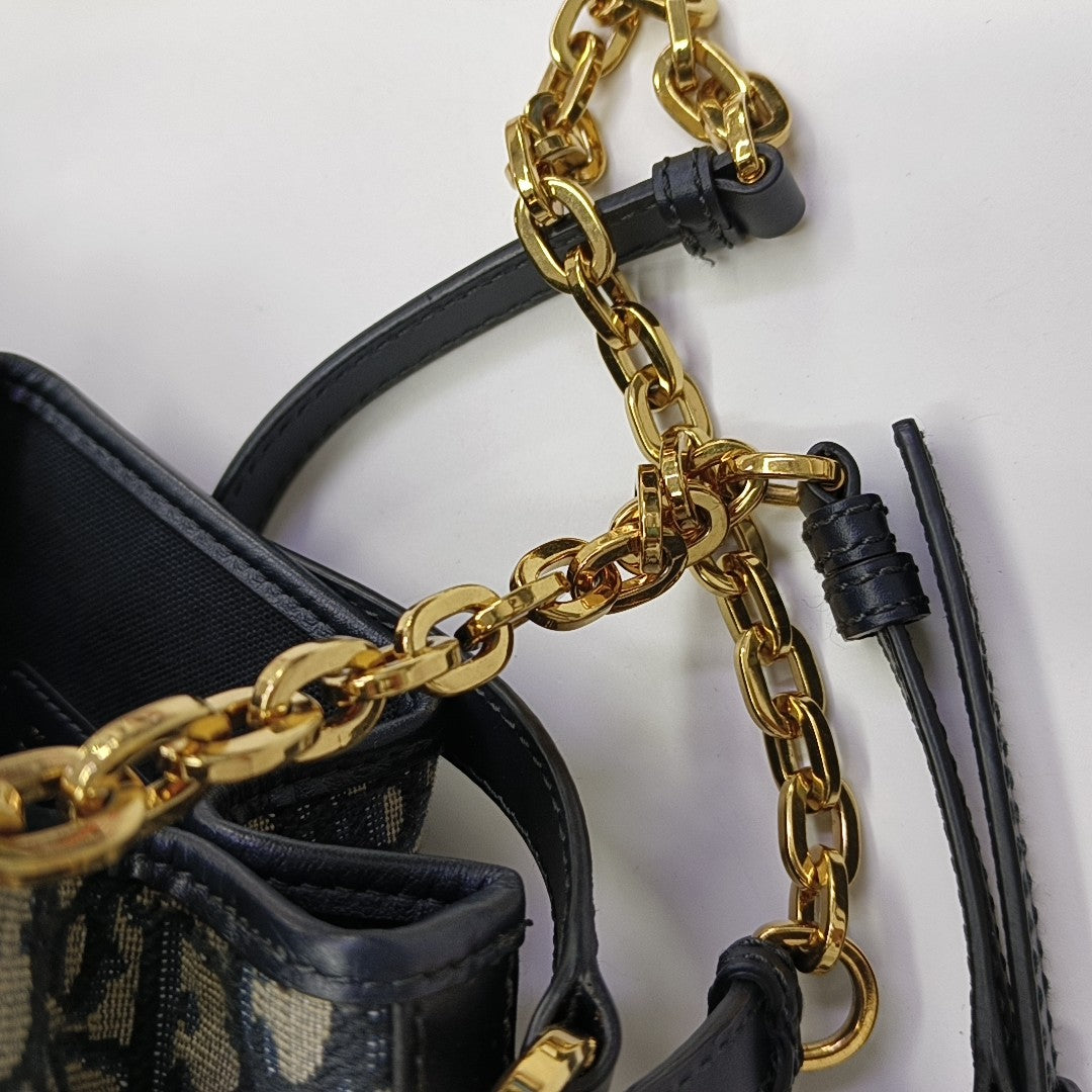 C'est Dior Medium Oblique Canvas Blue