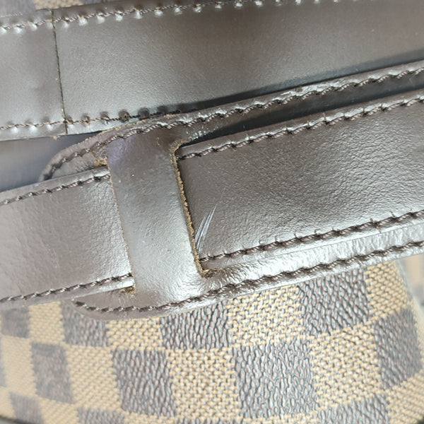 KEEPALL 55 Damier Ebene Coated Canvas Brown