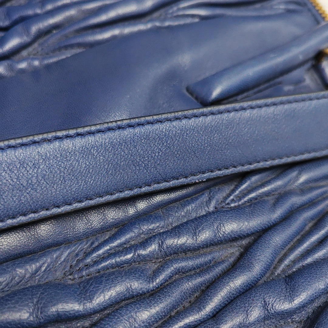 Quilted Lambskin Shoulder Bag Blue
