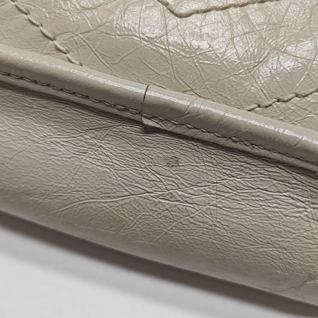 NIKI Mini Chevron Calfskin White