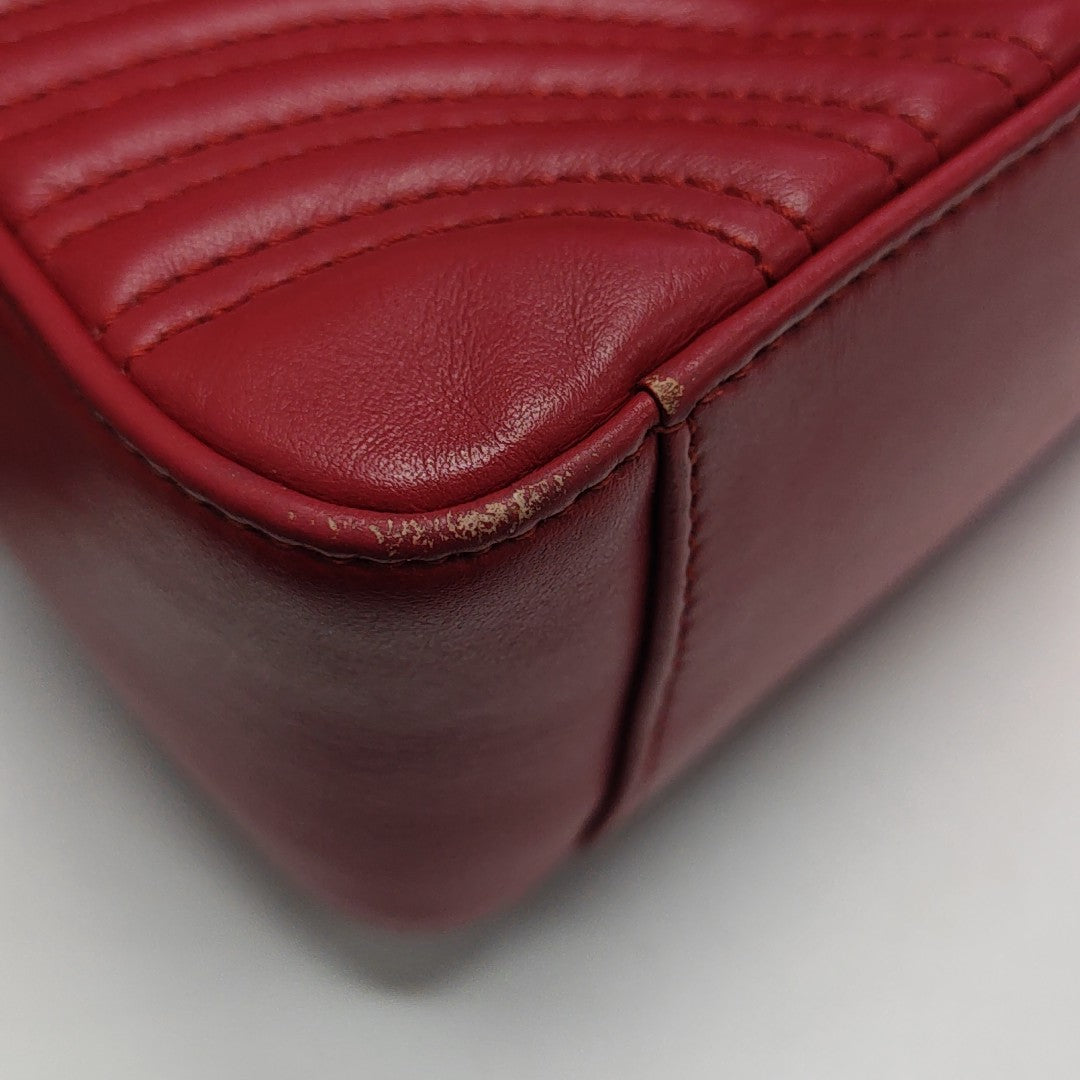 GG Marmont Mini Quilted Calfskin Red