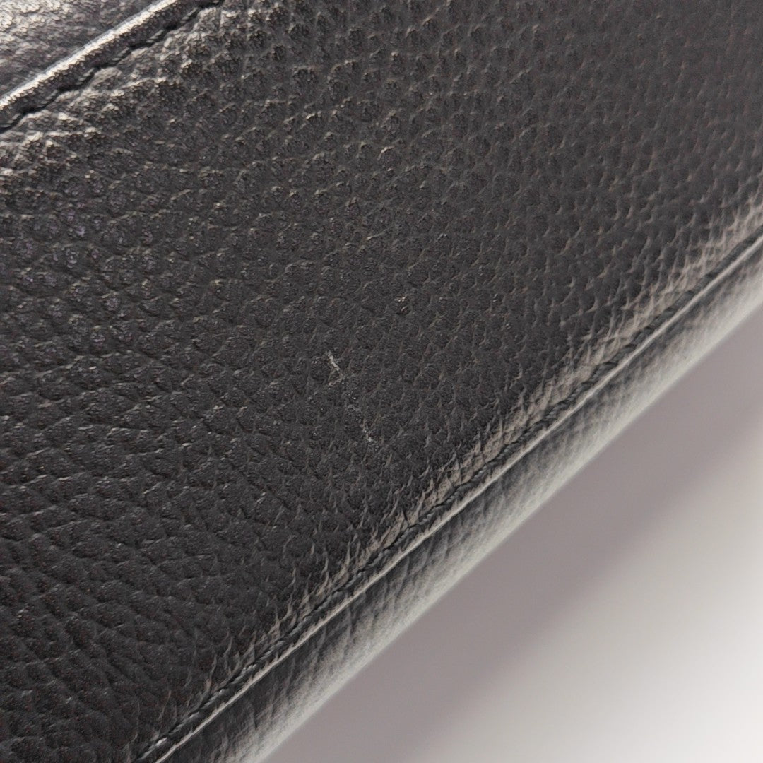 Calfskin Top Handle Bag Black