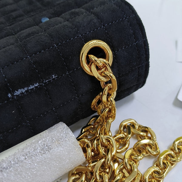 Authenticated pre-owned  C Suede Black - Shoulder Bag at Looply
