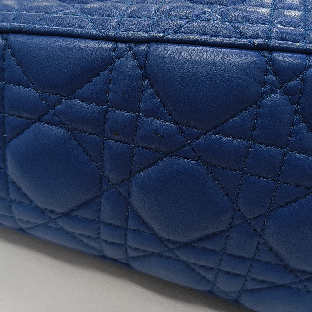 Lady Dior Medium Cannage Lambskin Blue