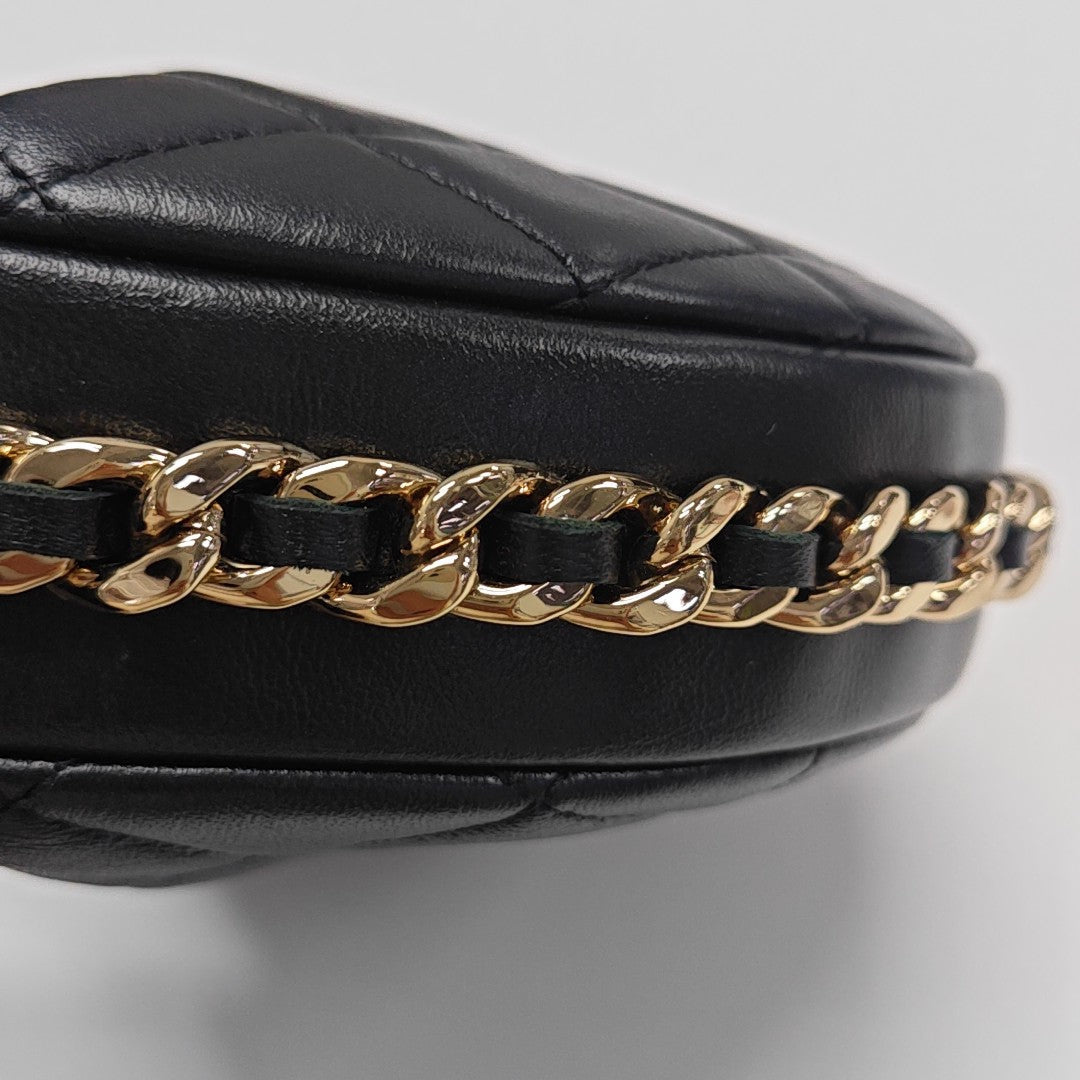 Quilted Lambskin Top Handle Bag Mini Black