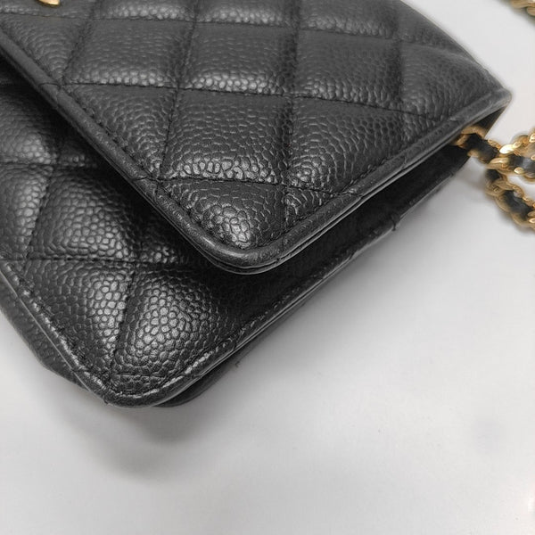 WOC Quilted Grained Calfskin Black
