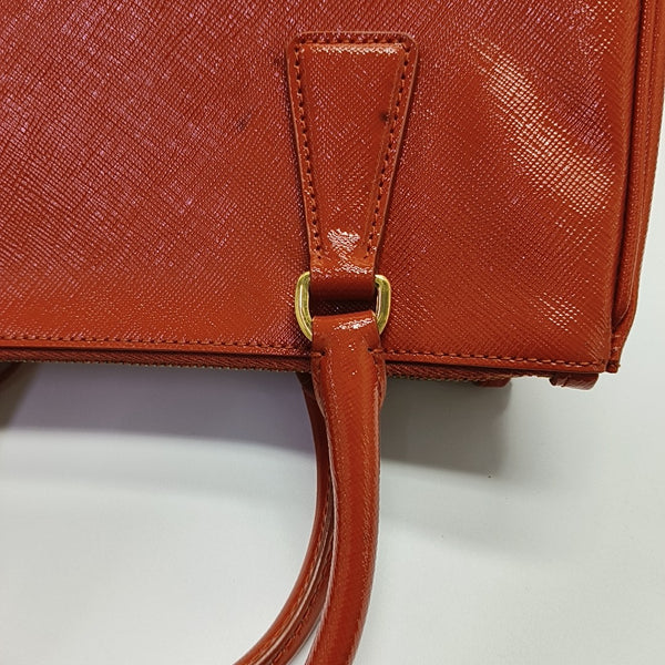 Galleria Small Saffiano Calfskin Orange