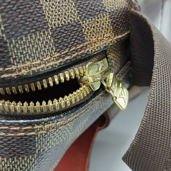 NAVIGLIO Damier Ebene Coated Canvas Brown
