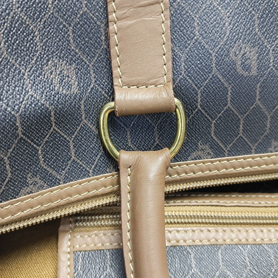 Oblique Coated Canvas Shoulder Bag Black