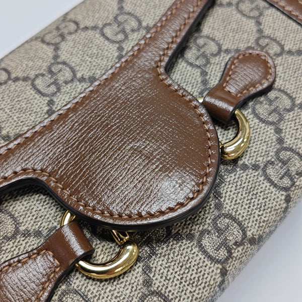 Horsebit 1955 Mini Monogram Coated Canvas Beige