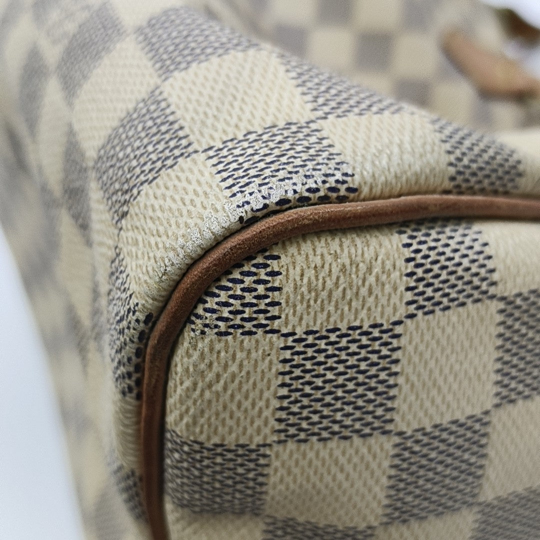 SPEEDY 30 Damier Azur Coated Canvas White