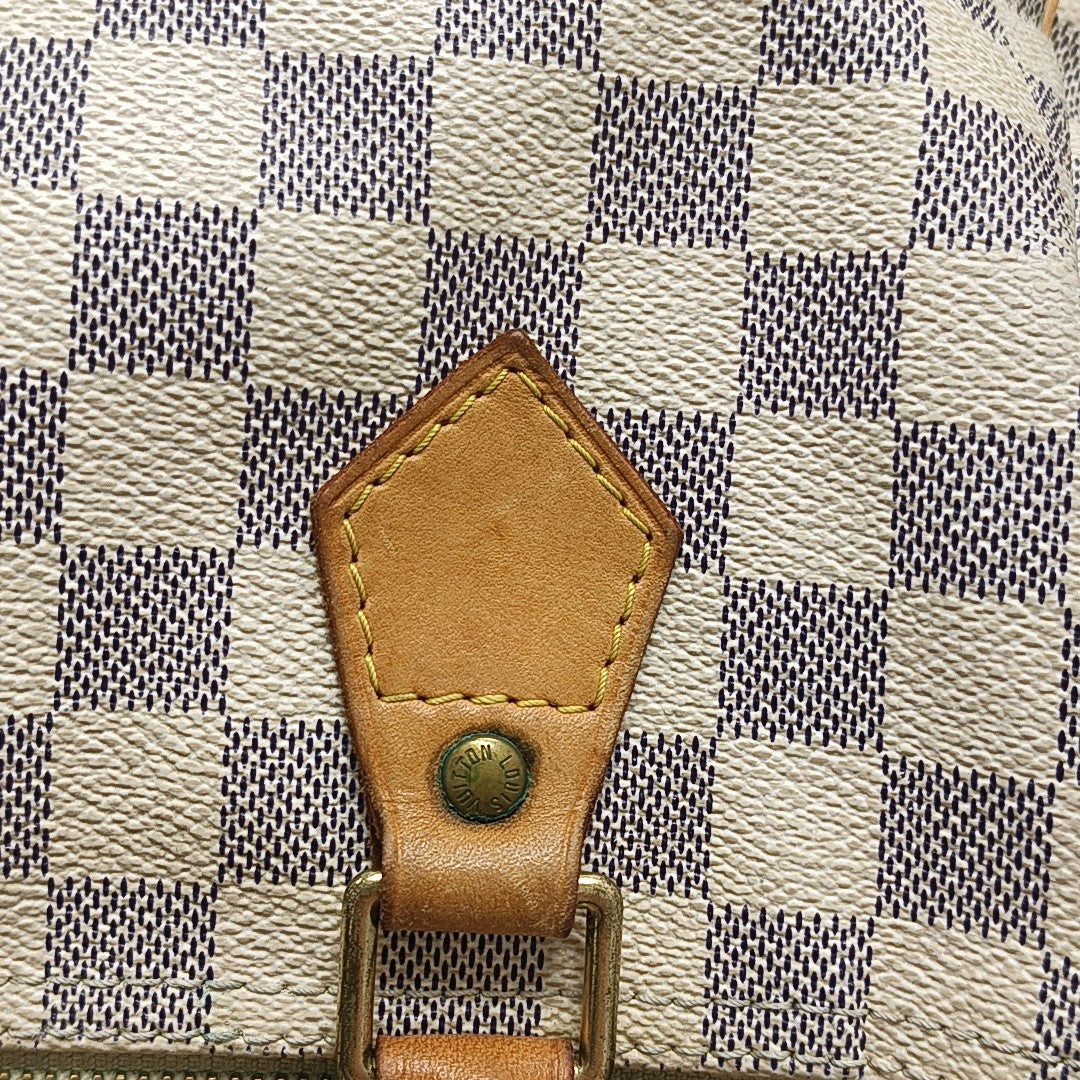 SPEEDY 25 Damier Azur Coated Canvas White