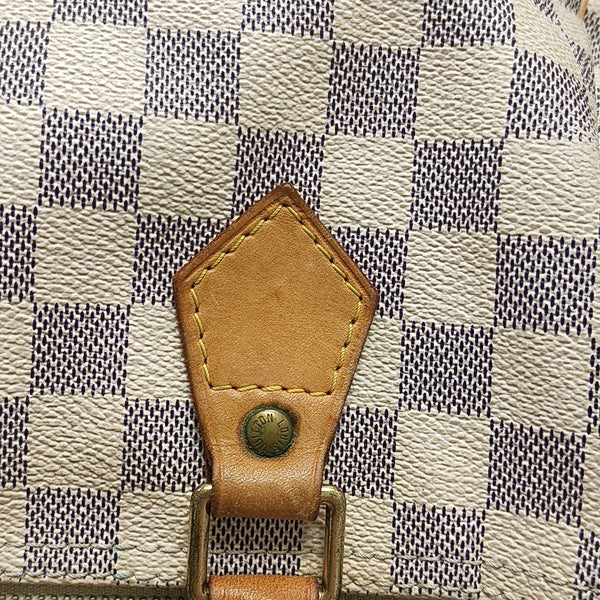 SPEEDY 25 Damier Azur Coated Canvas White
