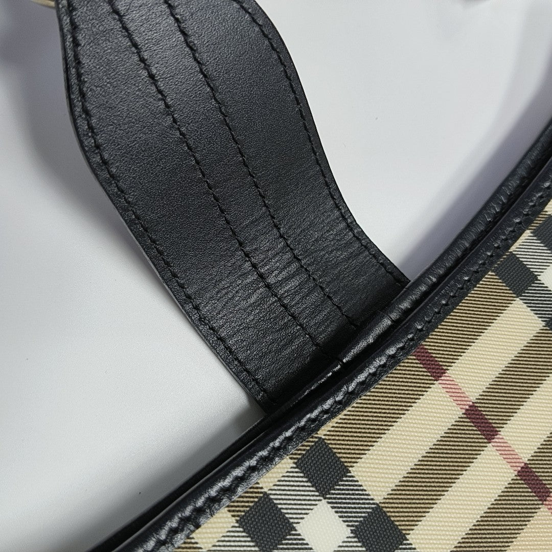 Coated Canvas Shoulder Bag Beige