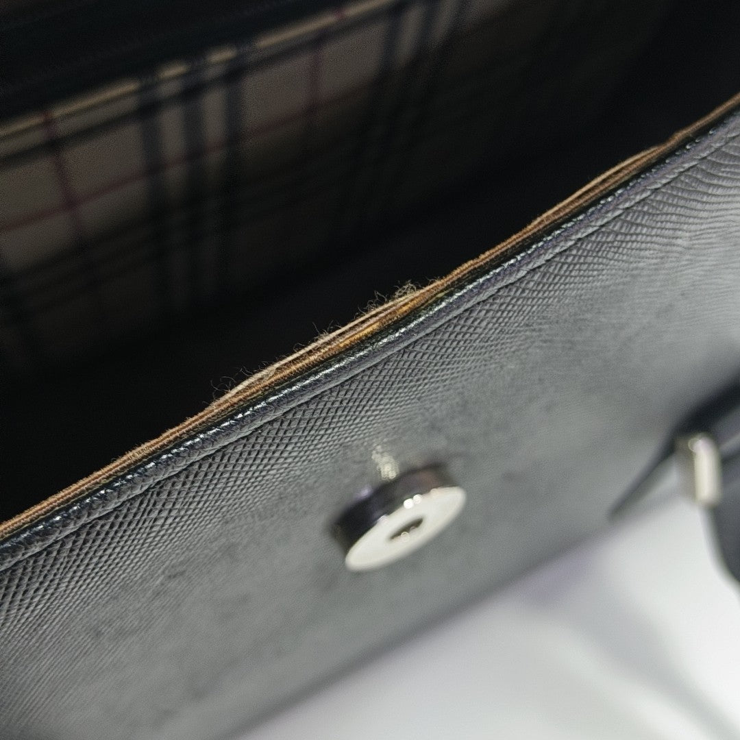 Calfskin Top Handle Bag Black