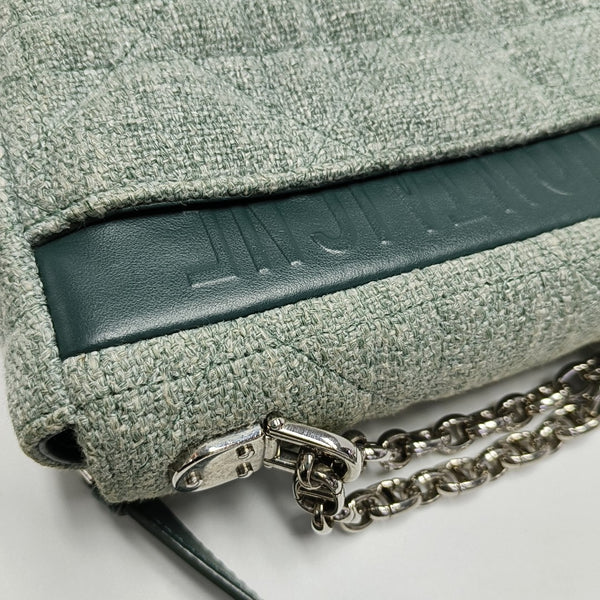 Dior Caro Small Cannage Fabric Green
