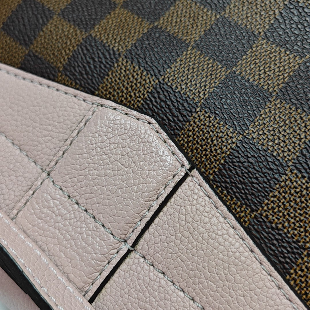 CLAPTON Damier Ebene Coated Canvas Brown